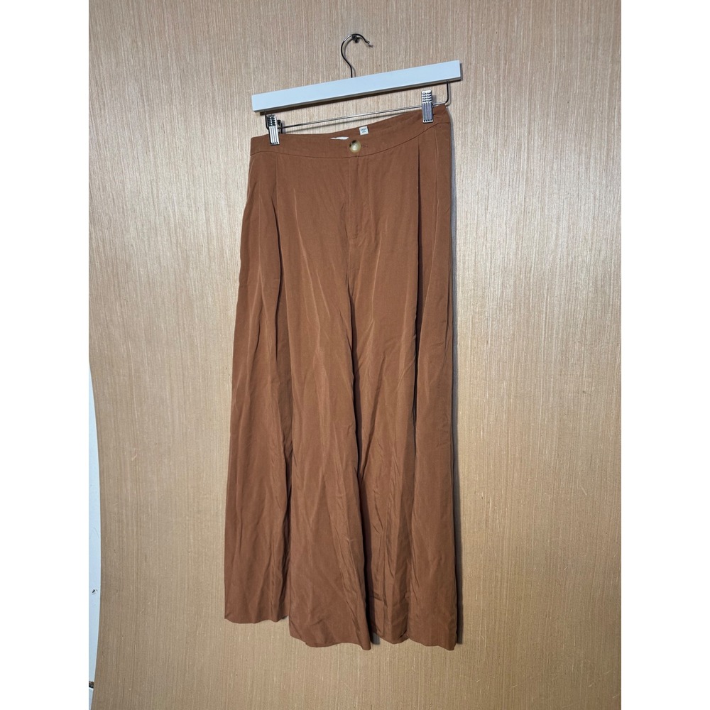 Vince Womens Rust Brown 100% Lyocell Wide Leg Pleated Trousers Pants Size 2